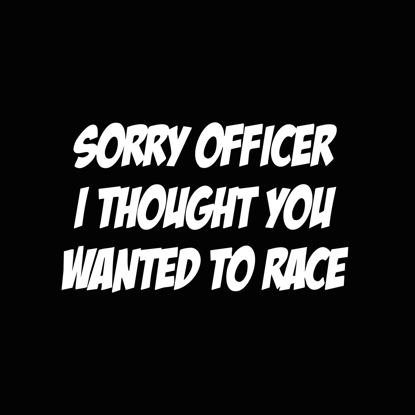 Sticker Sorry Officer Wit - 10x6CM