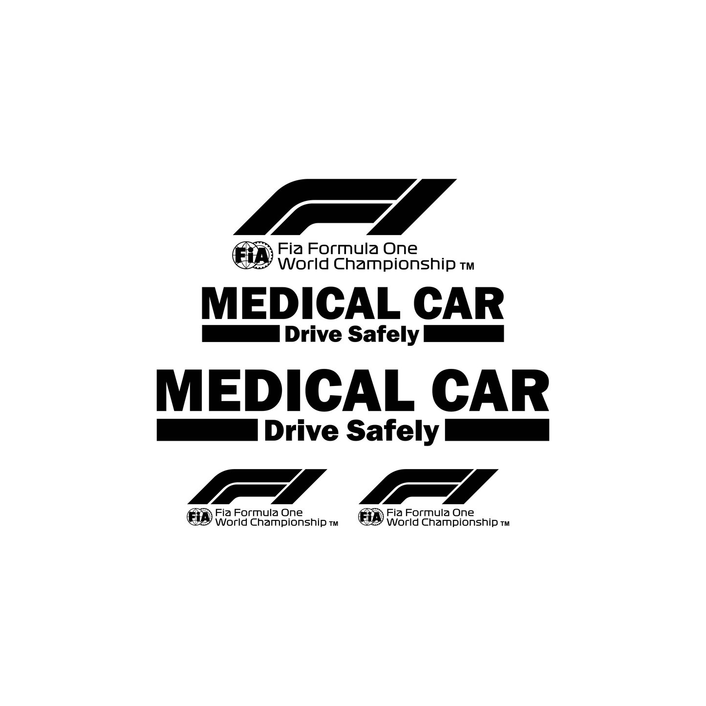 Formula One Medical Car Stickerset Auto