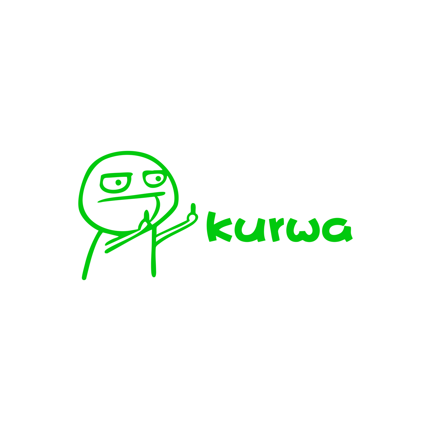 Kurwa Sticker - 16x8 CM