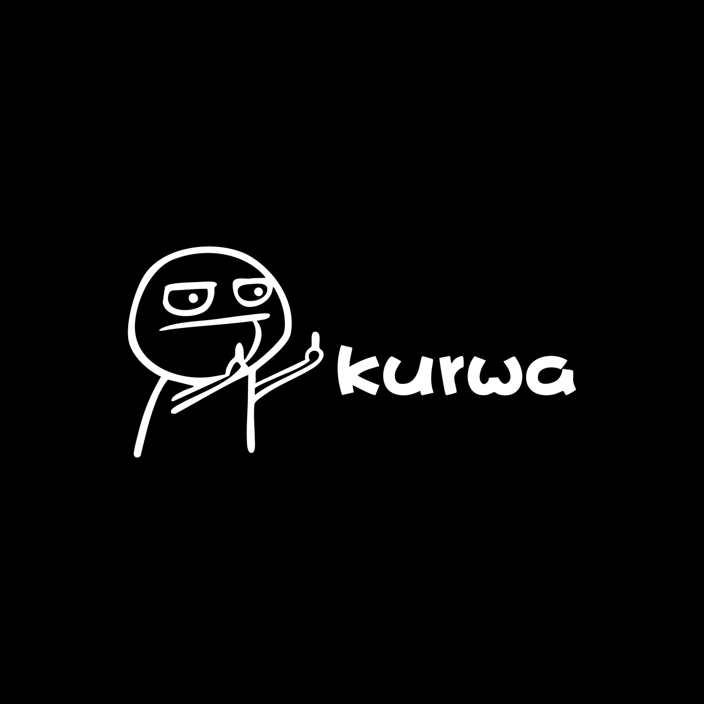Kurwa Sticker - 16x8 CM
