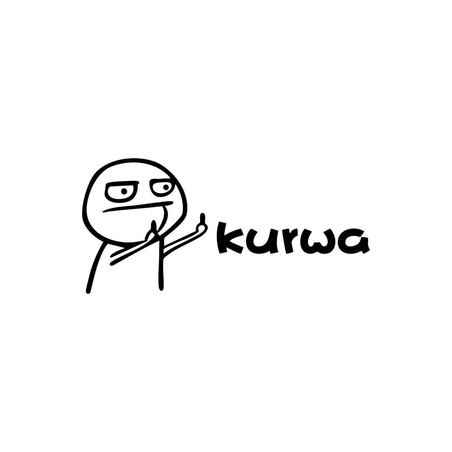 Kurwa Sticker - 16x8 CM