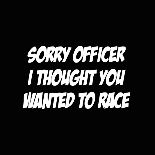 Sticker Sorry Officer Wit - 10x6CM