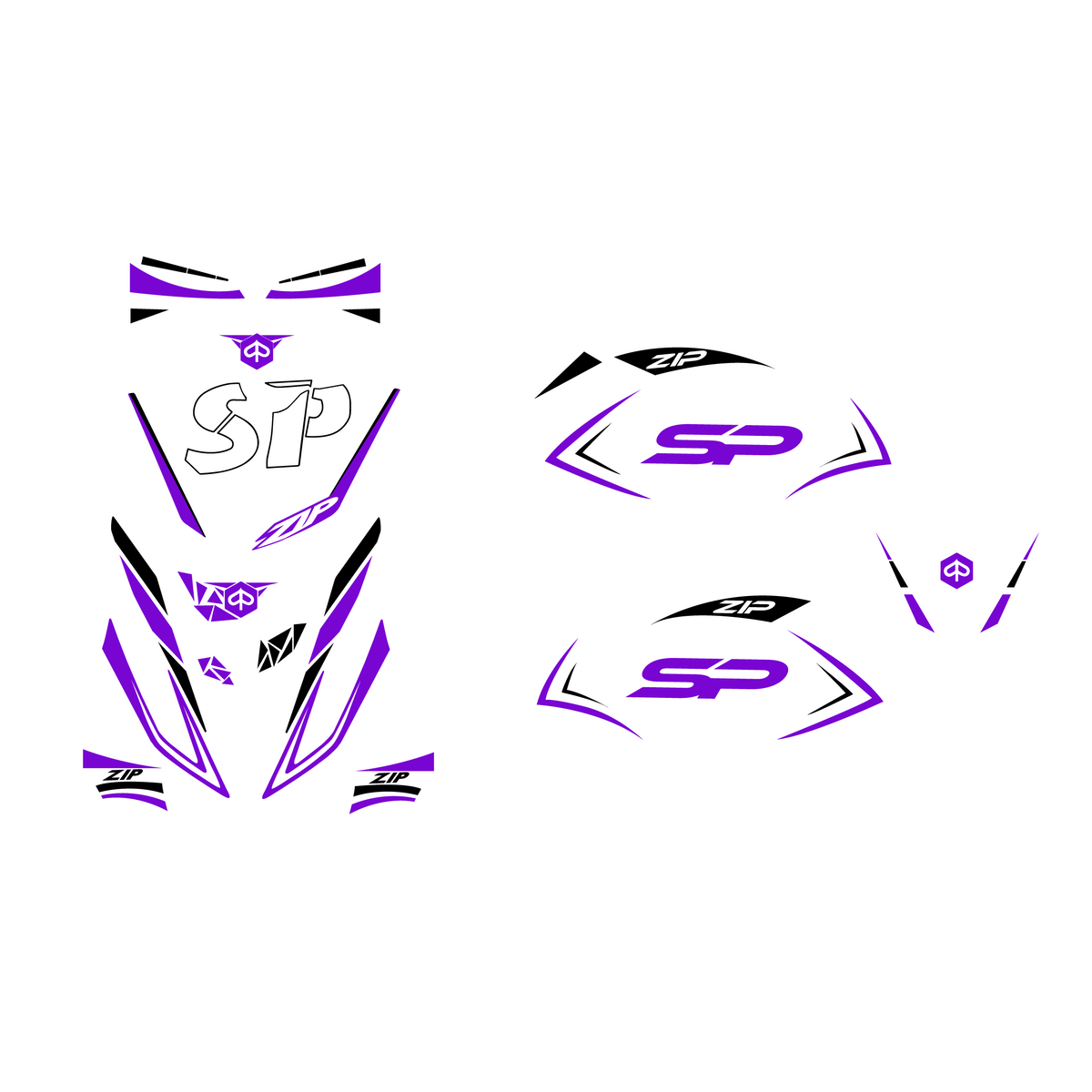 Stickerset Zip SP H2O Custom Duo Color - Piaggio Zip