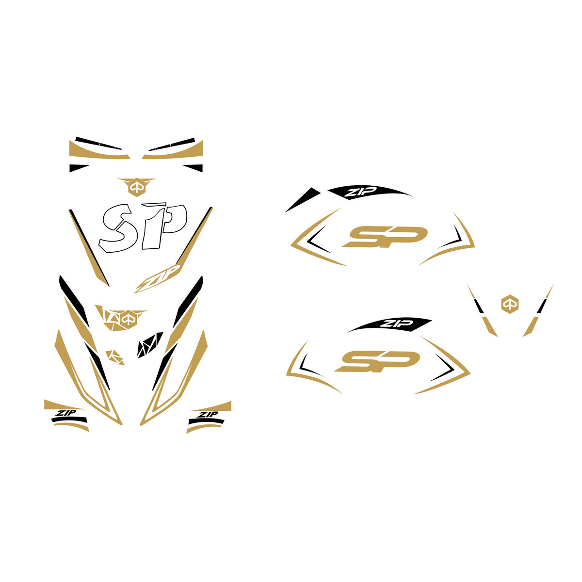Stickerset Zip SP H2O Custom Duo Color - Piaggio Zip