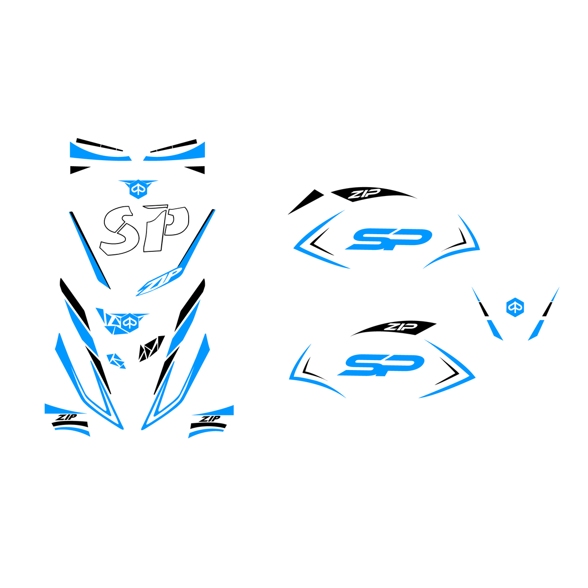 Stickerset Zip SP H2O Custom Duo Color - Piaggio Zip