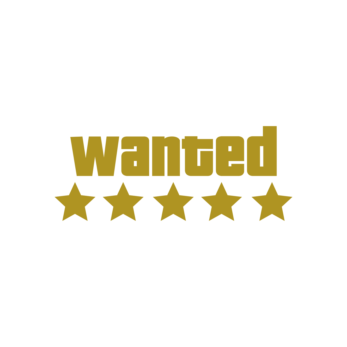 Wanted 5 Star Sticker - 18x7 CM