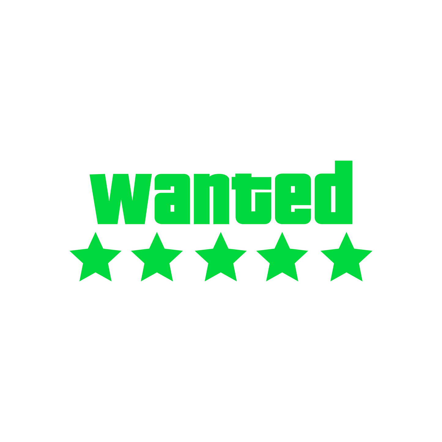 Wanted 5 Star Sticker - 18x7 CM