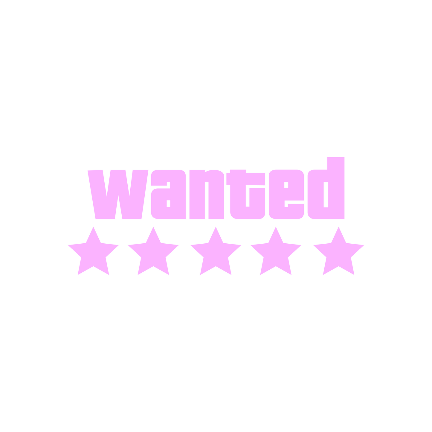 Wanted 5 Star Sticker - 18x7 CM