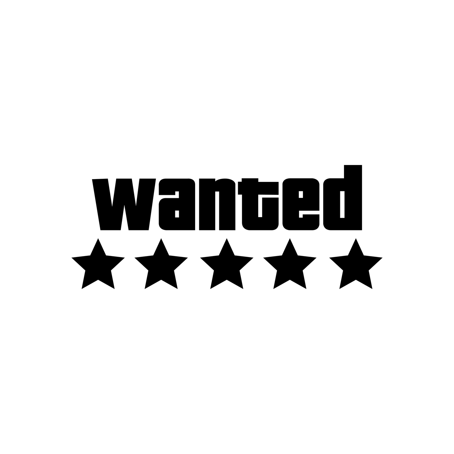 Wanted 5 Star Sticker - 18x7 CM