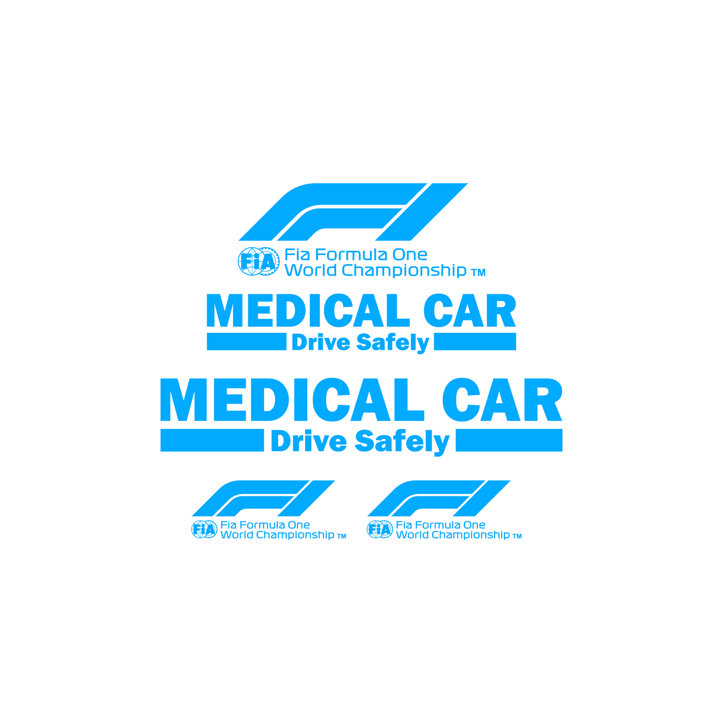 Formula One Medical Car Stickerset Auto