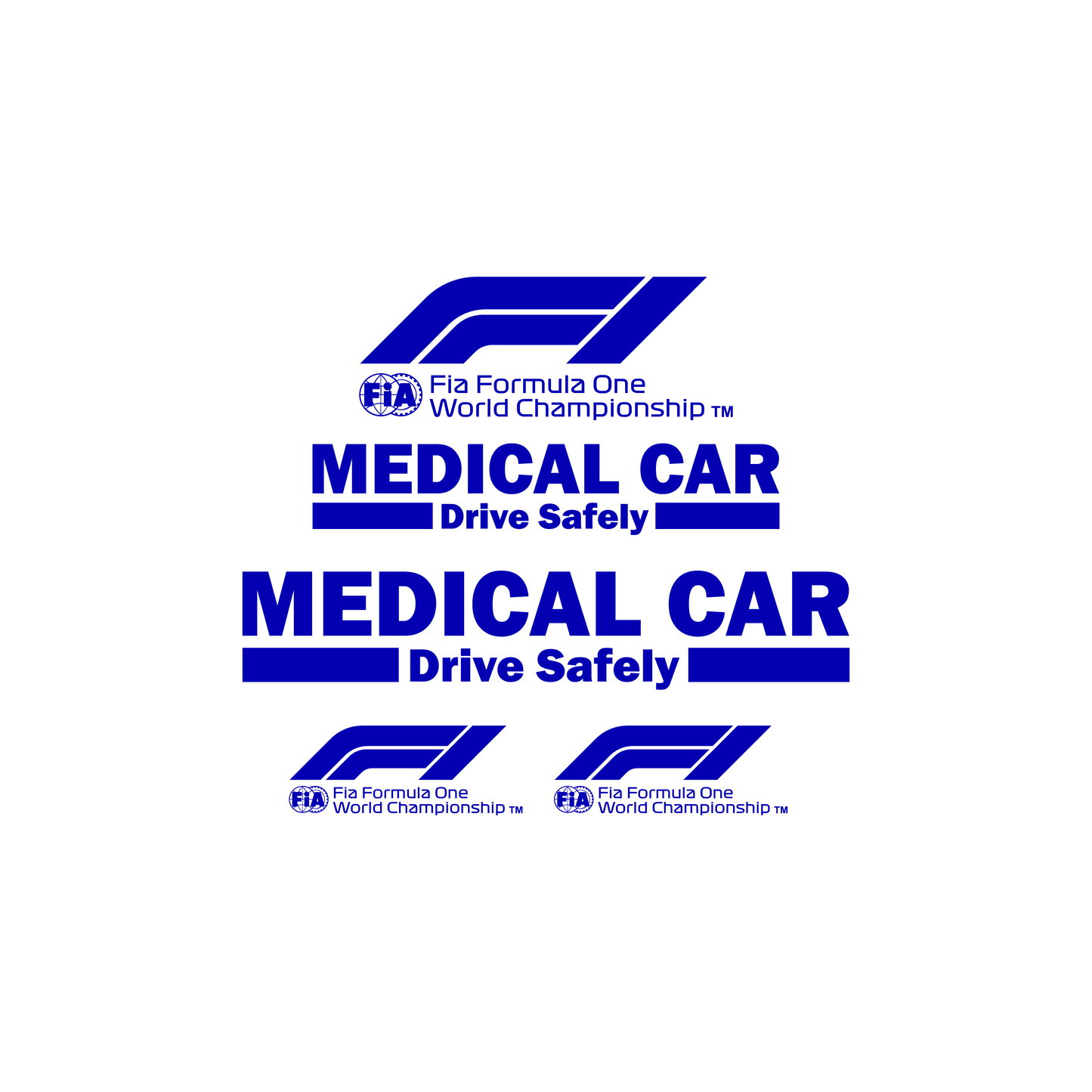 Formula One Medical Car Stickerset Auto