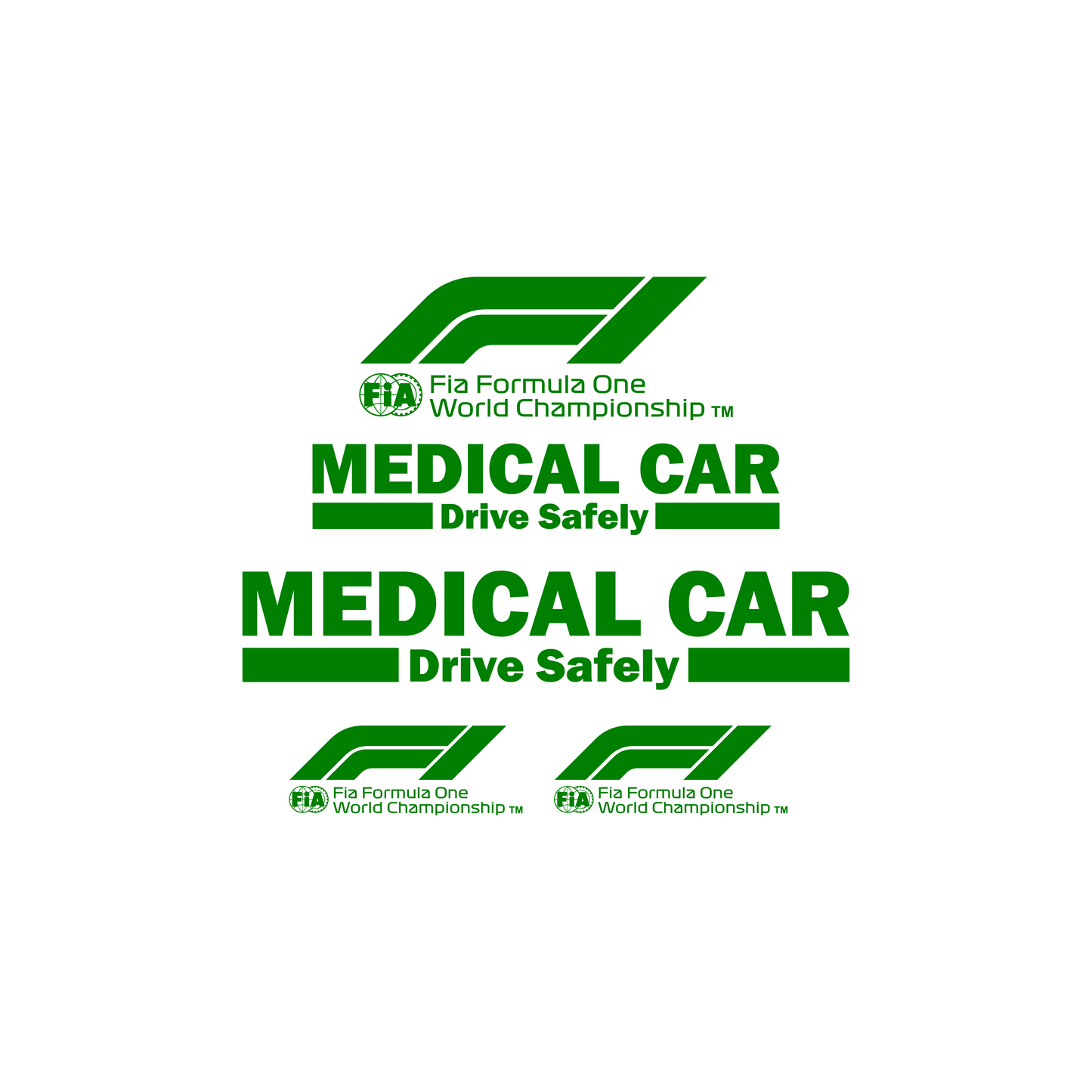 Formula One Medical Car Stickerset Auto
