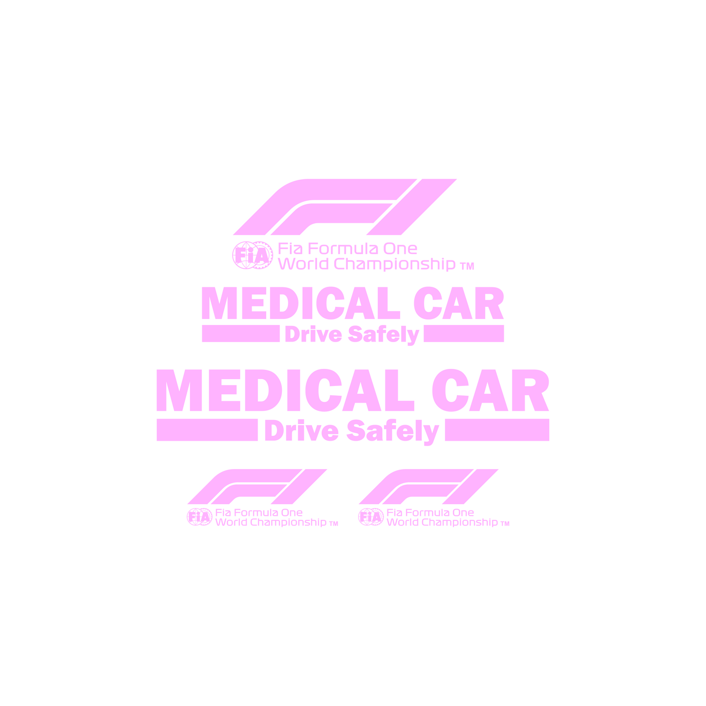 Formula One Medical Car Stickerset Auto