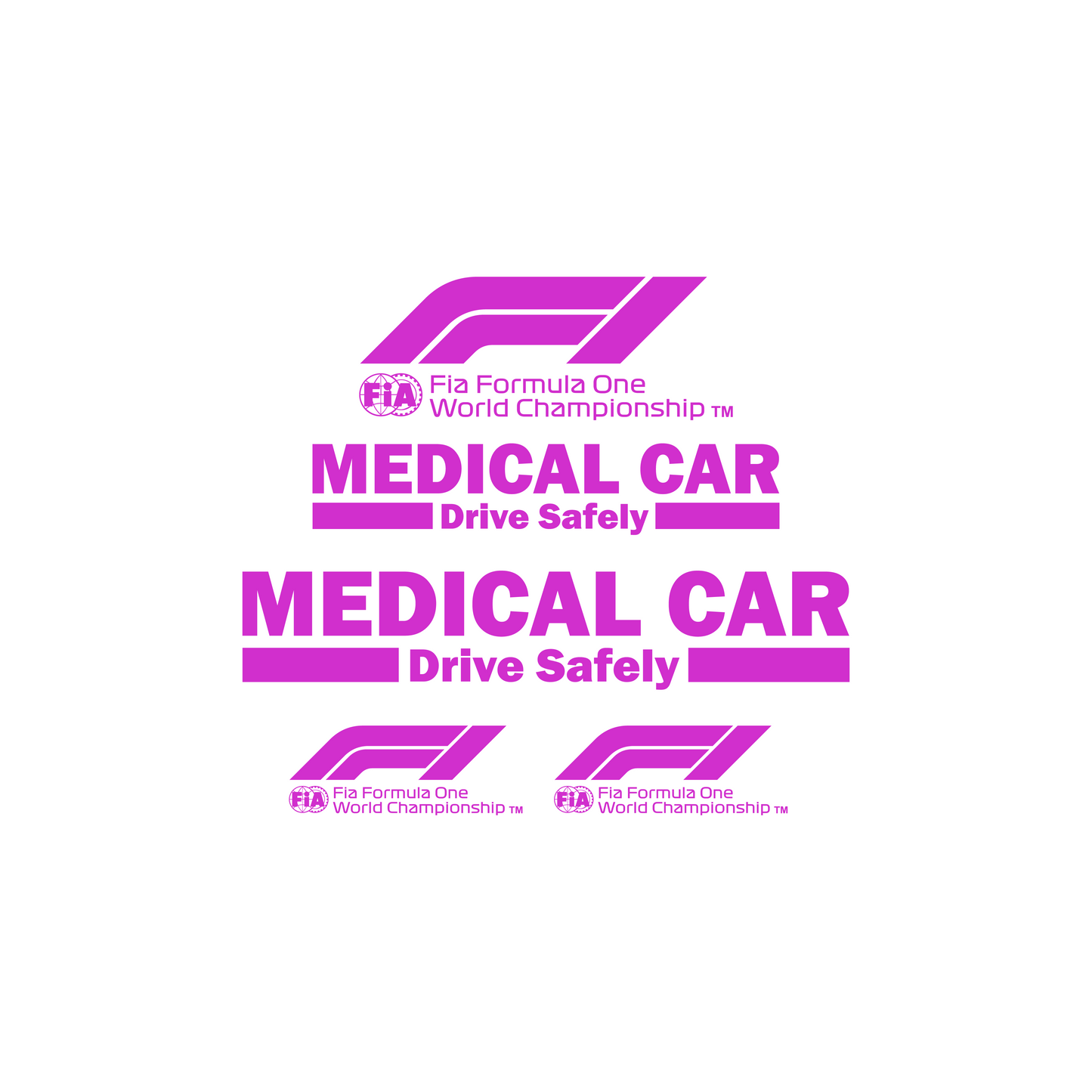 Formula One Medical Car Stickerset Auto