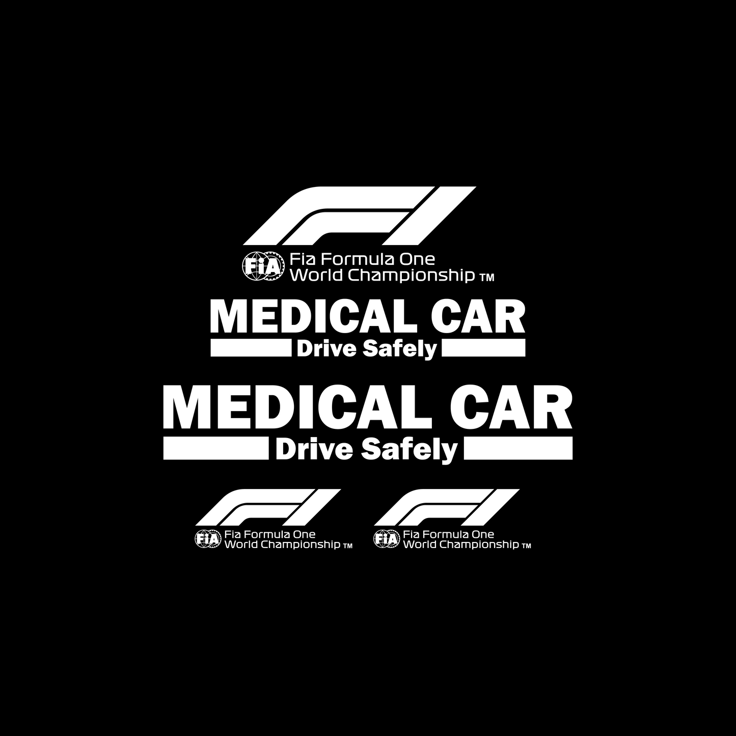 Formula One Medical Car Stickerset Auto