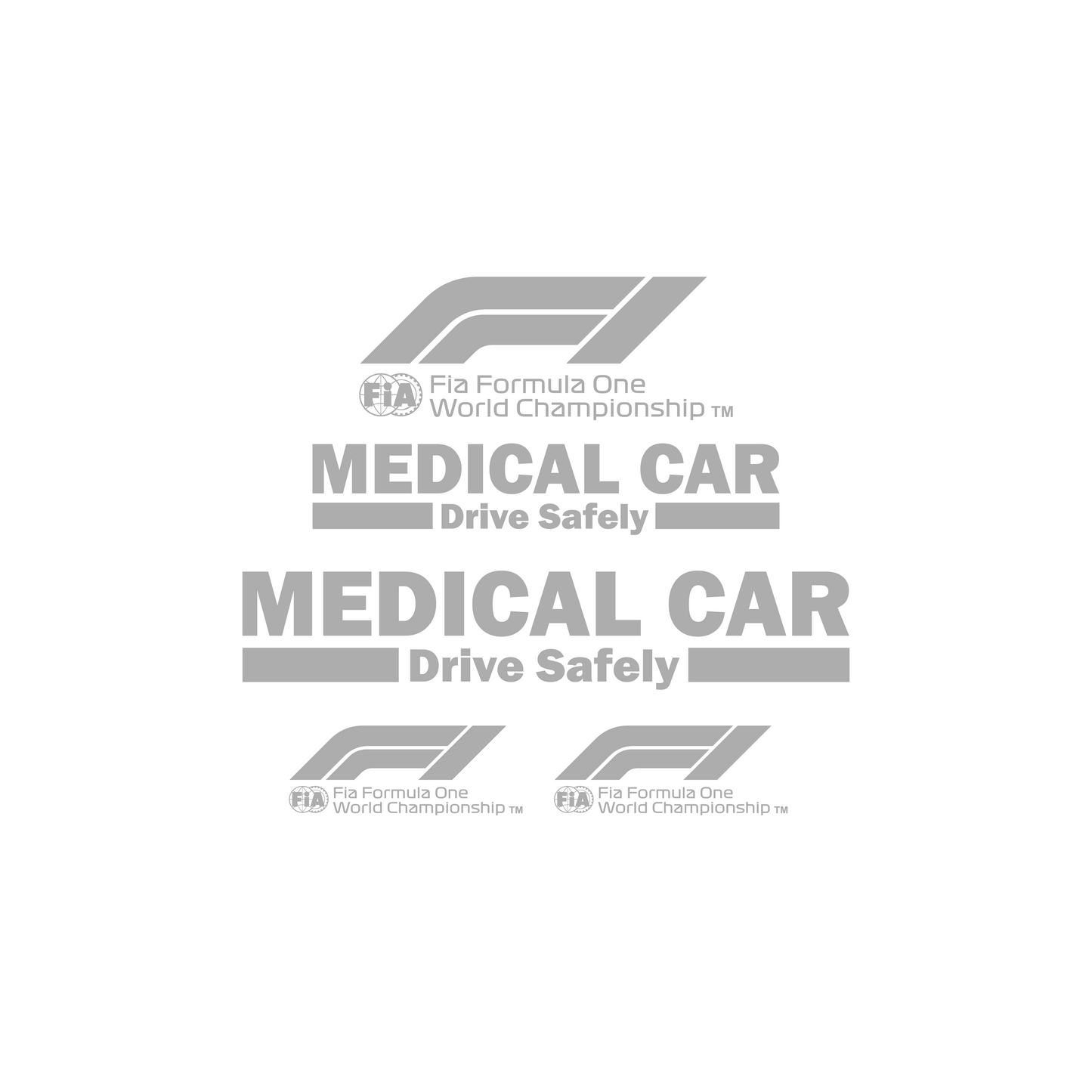Formula One Medical Car Stickerset Auto